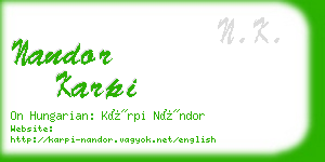 nandor karpi business card